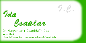 ida csaplar business card